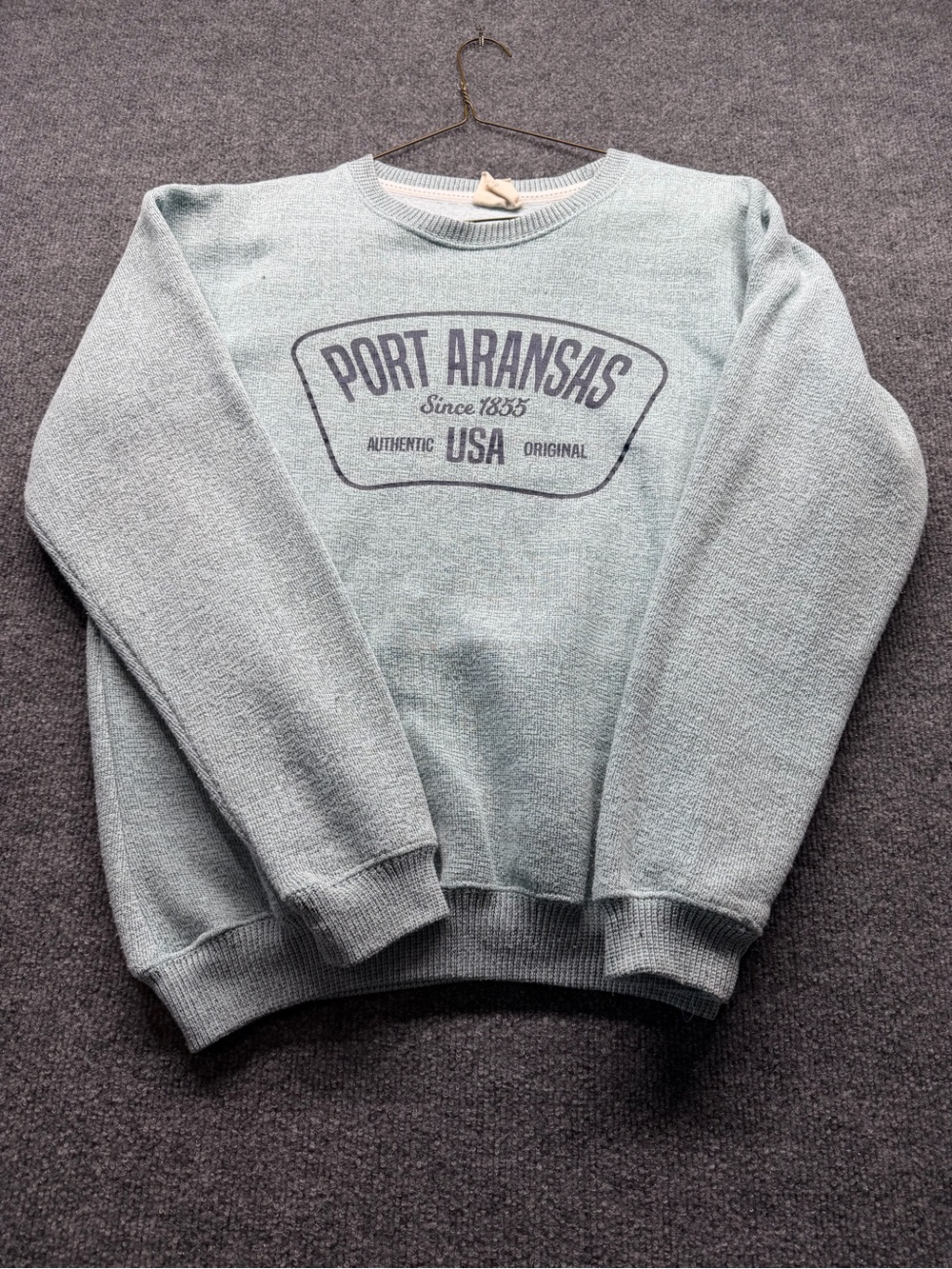 Pacifica Light Seafoam Green Port Aransas Crewneck Sweatshirt
